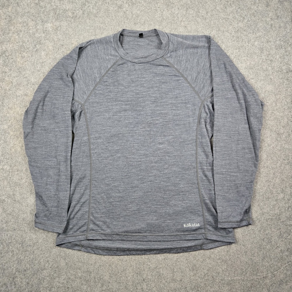 Kokatat Shirt Womens XL Gray Long Sleeve Wool‎ Blend Base Layer Woolcore Ski